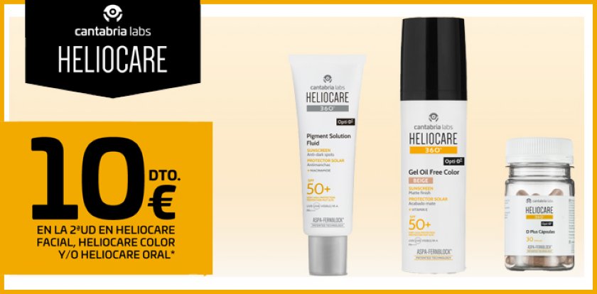 10€ de dto en la 2ªud  en Heliocare Facial, Color y Oral