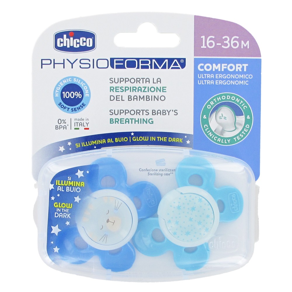 Chicco Chupete Physio Comfort Night Silicona 16-36m 