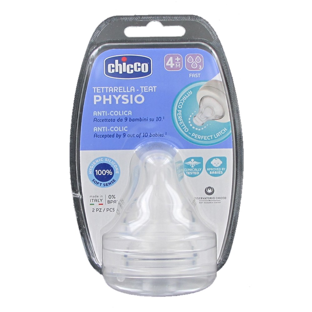 Chicco Tetina de Silicona Physio 4+M  2 unidades 