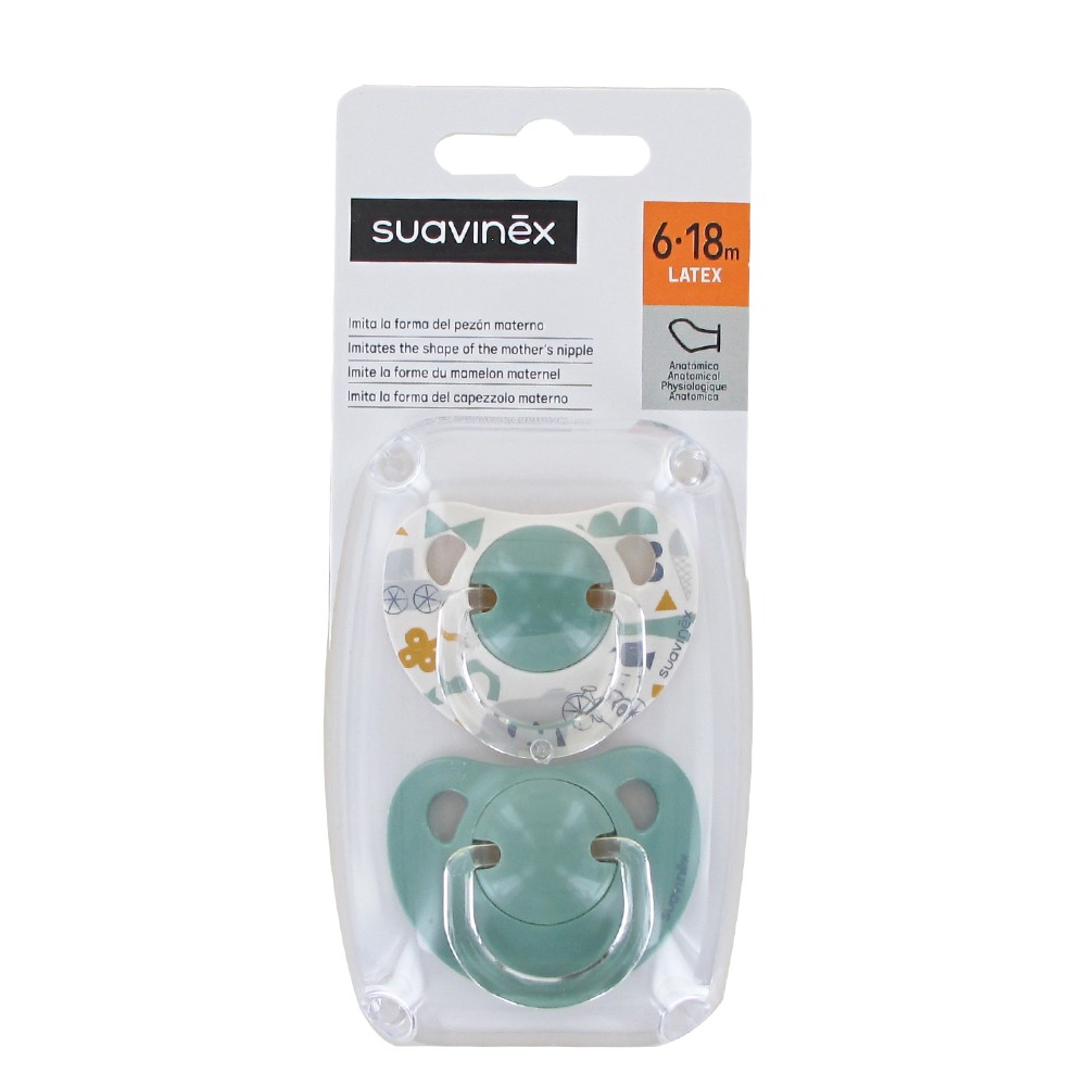 Suavinex Chupete Anatómico Látex 6-18M 2 Unidades